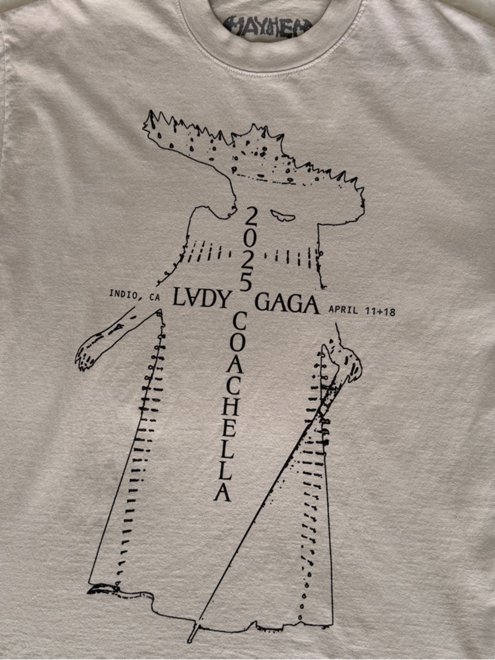 Lady Gaga Coachella 2025 Graphic Tee - Off White
